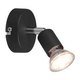 FARETTO DA PARETE PARIS 1 LUCE GU10 NERO