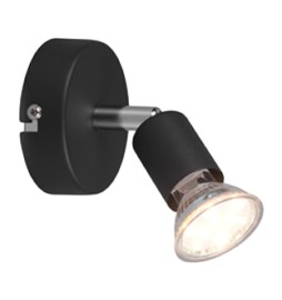 FARETTO DA PARETE PARIS 1 LUCE GU10 NERO