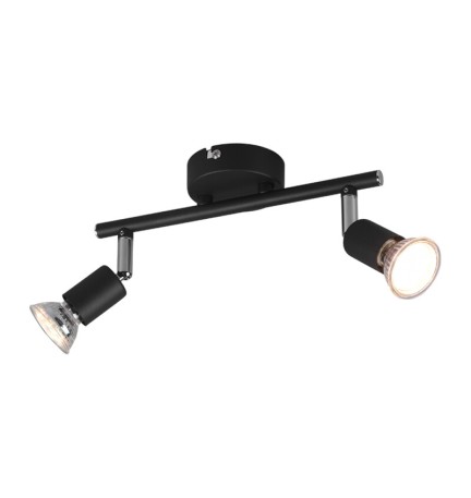 BARRA 2 FARETTI PARIS GU10 NERO