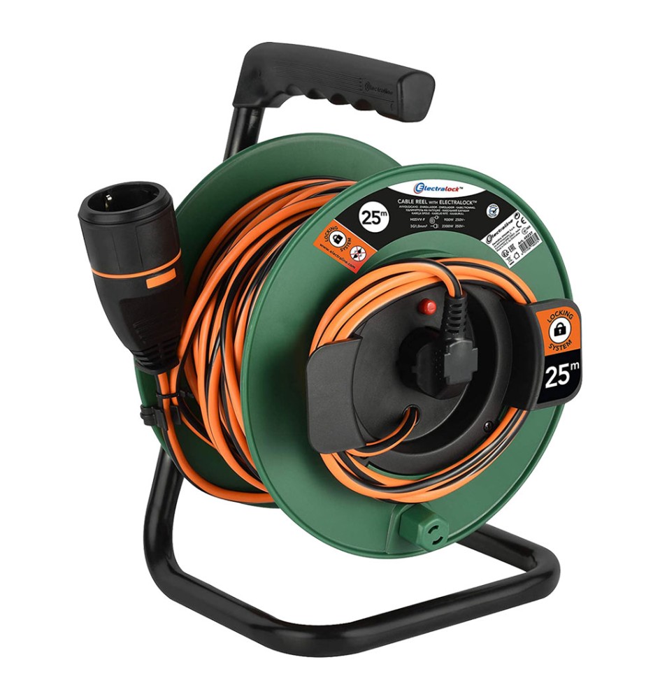 AVVOLGICAVO CON PRESA A MECCANISMO BLOCCO 'ELECTRALOCK' mt. 25 - art.49237