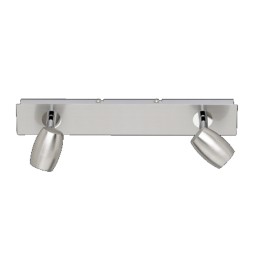 BARRA 2 FARETTI MICHAEL GU10 ACCIAIO SATINATO