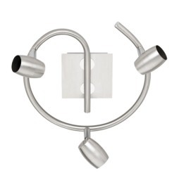 PLAFONIERA MICHAEL 3 LUCI GU10 ACCIAIO SAT. D.25