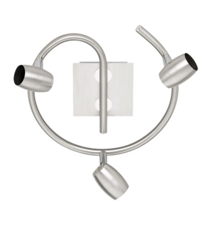 PLAFONIERA MICHAEL 3 LUCI GU10 ACCIAIO SAT. D.25