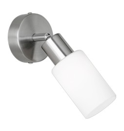 FARETTO DA PARETE MARS E14 ACCIAIO/VETRO