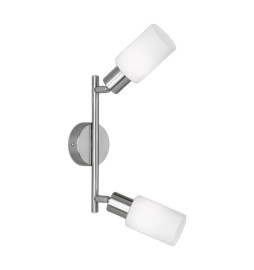 BARRA 2 FARETTI MARS E14 ACCIAIO/VETRO