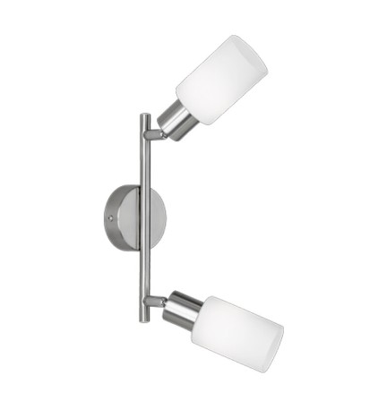 BARRA 2 FARETTI MARS E14 ACCIAIO/VETRO