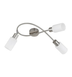 PLAFONIERA MARS 3 LUCI E14 ACCIAIO VETRO D.37