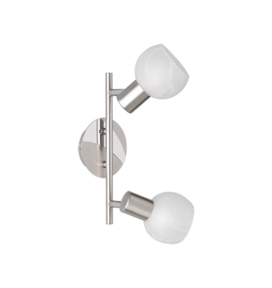 BARRA 2 FARETTI ANTIBES E14 ACCIAIO/VETRO