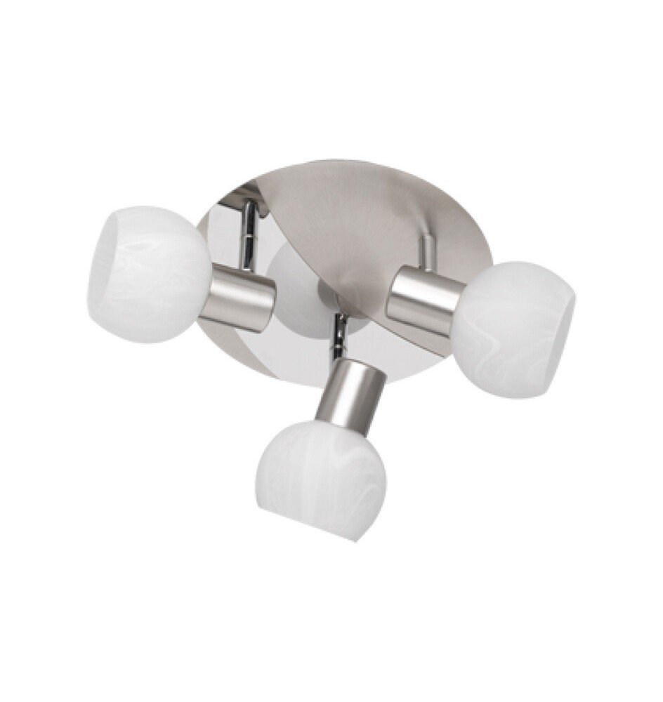 PLAFONIERA ANTIBES 3 LUCI E14 ACCIAIO VETRO D 22 CM