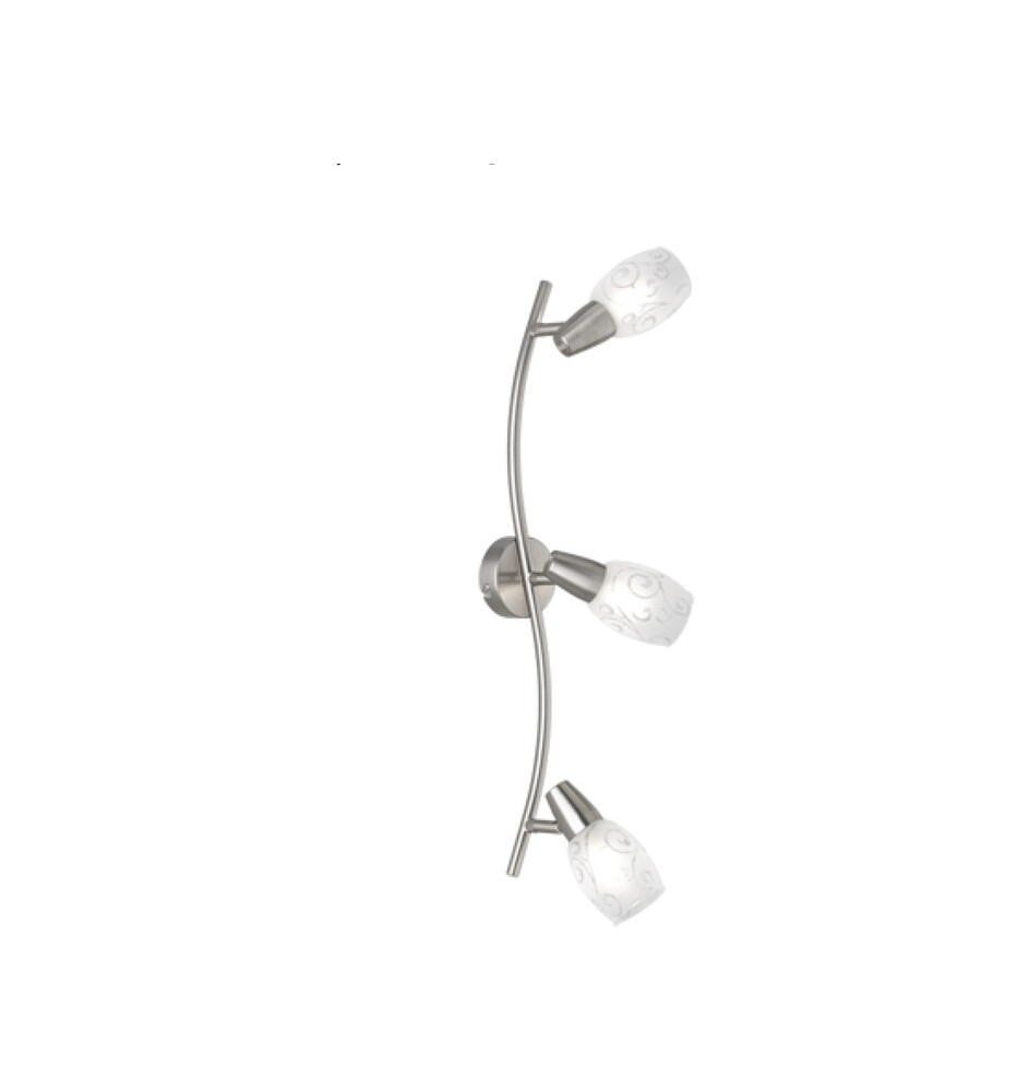 BARRA 3 FARETTI COLMAR E14 VETRO SATINATO