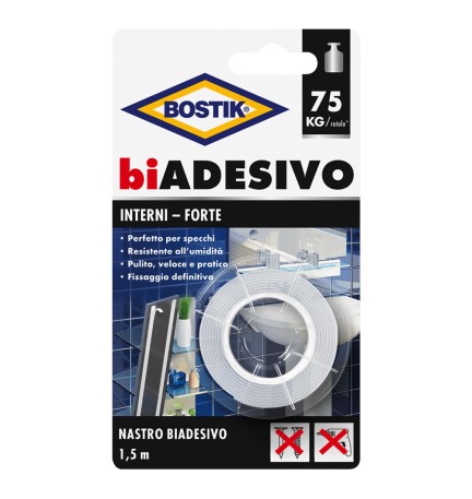NASTRO BIADESIVO IN SCHIUMA PER INTERNI mm. 19 x 1,5 mt