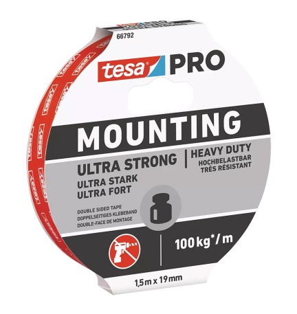 NASTRO BIADESIVO IN SCHIUMA 'ULTRA STRONG 66792' mm 19 x mt. 1,5