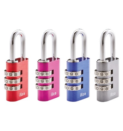 LUCCHETTO CIFRATO PER BAGAGLI COLORATO blu