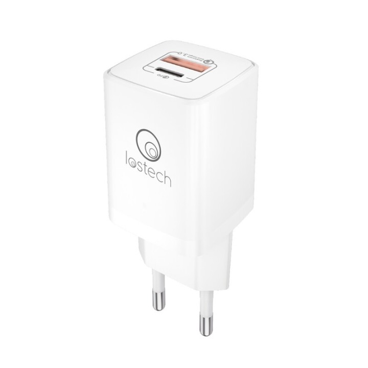 CARICATORE C/PRESA USB-A E USB-C 20W LS-NC08