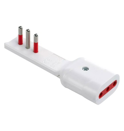 ADATTATORE ULTRAPIATTO SERIE 'EMILIA FLAT' spina e presa 2P + T 10A - bianco