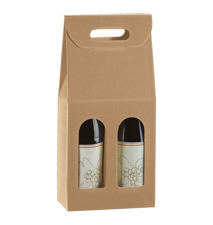 SCATOLA PORTABOTTIGLIE IN CARTONE per 2 bottiglie - cm 16 x 7 x h.46