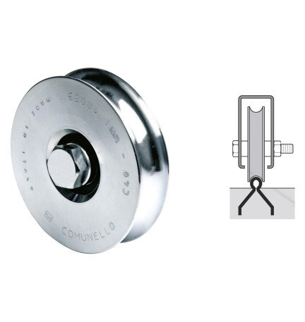 RUOTA PER CANCELLI GOLA A 'U' ø 100 1 cuscinetto 310 (100S) h.gola 9,5 mm