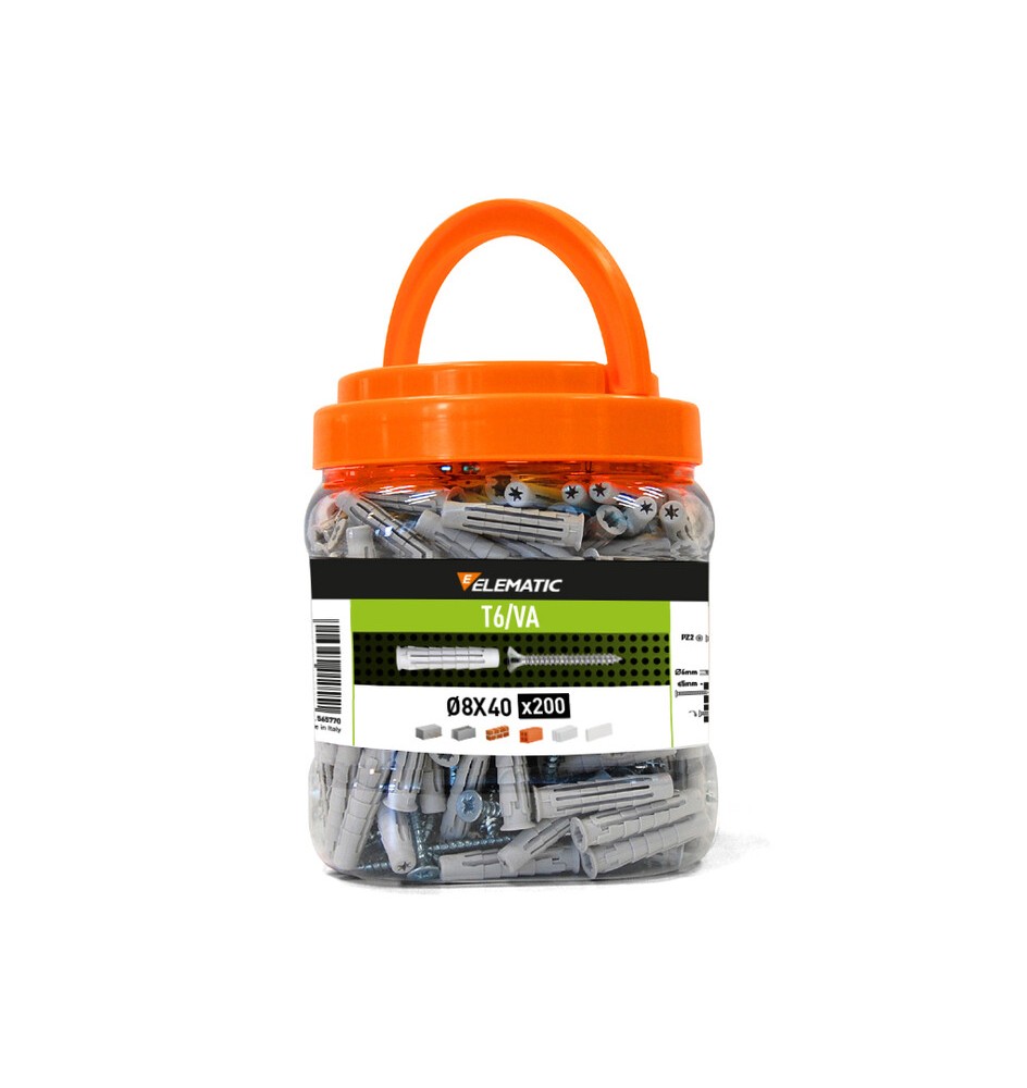 ELEMATIC BARATTOLO 200 TASSELLI T6 D 8X40 C/VITE