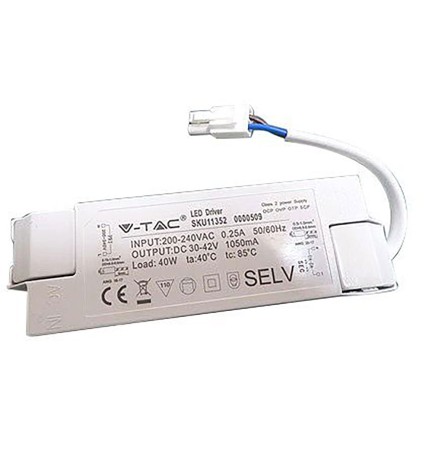 ALIMENTATORE PER PANNELLI LED 40W - AC:200-240V - 1050 mA (IP20)