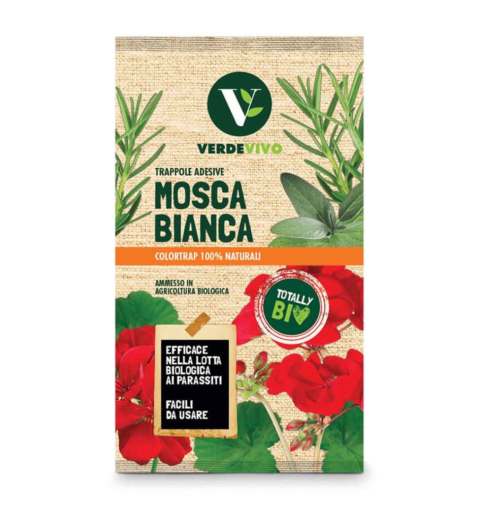 TRAPPOLA CROMOTROPICA ADESIVA MOSCHE BIANCHE scatola 10 pezzi