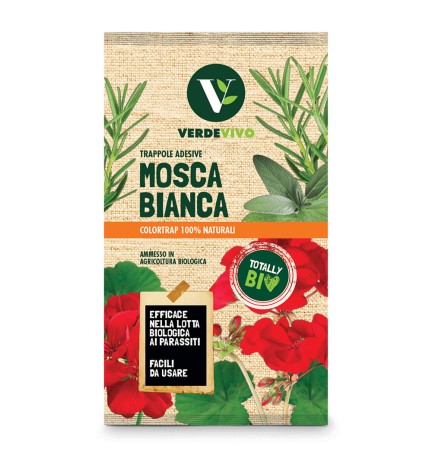 TRAPPOLA CROMOTROPICA ADESIVA MOSCHE BIANCHE scatola 10 pezzi