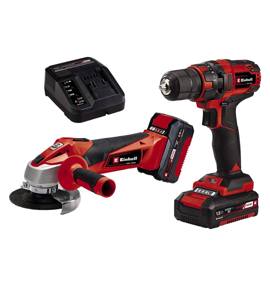 TRAPANO AVVITATORE+SMERIGLIATRICE A BATTERIA 'TC-TK 18 LI KIT' kit 2 pezzi