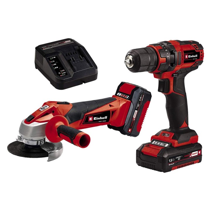 TRAPANO AVVITATORE+SMERIGLIATRICE A BATTERIA 'TC-TK 18 LI KIT' kit 2 pezzi