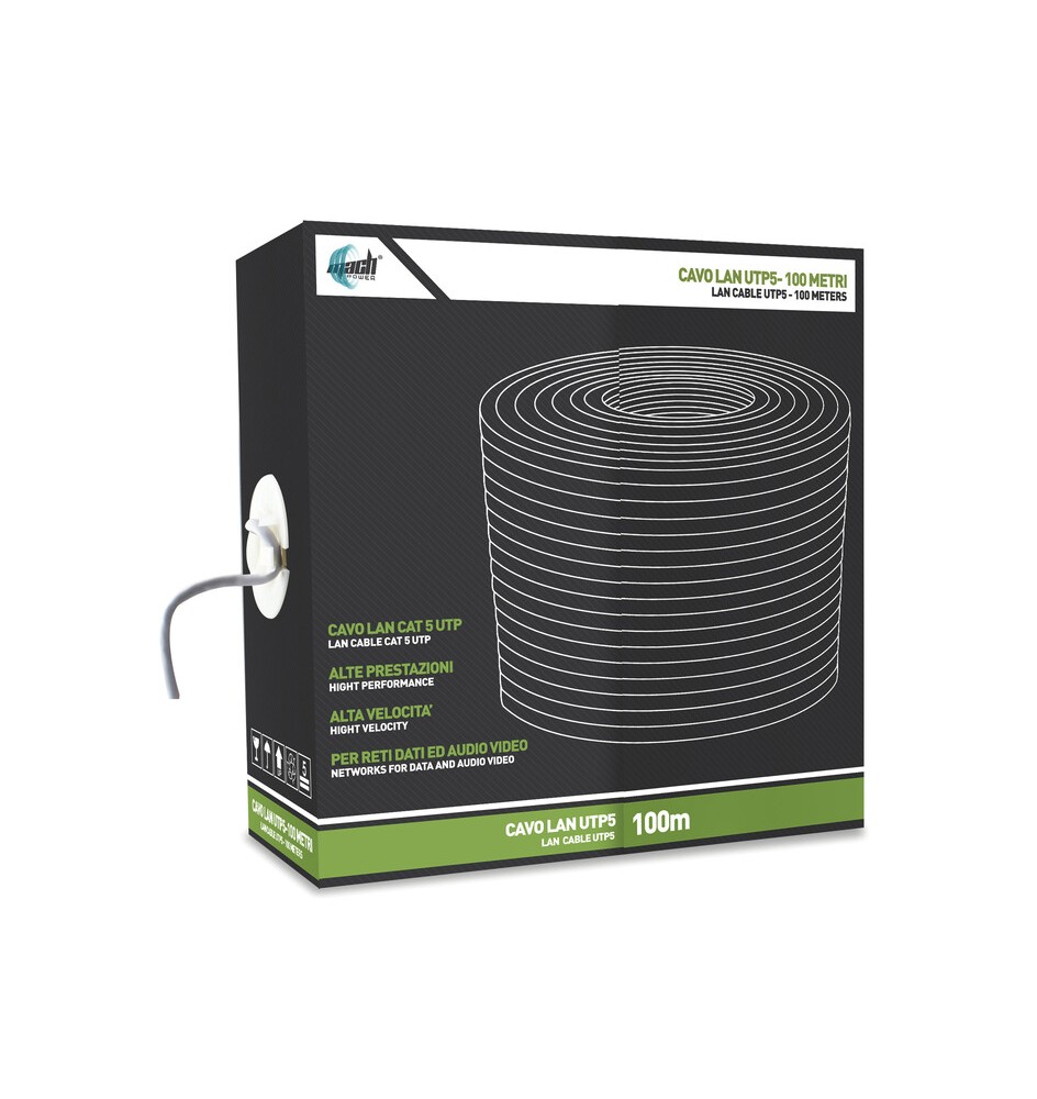 CAVO LAN UTP CAT. 6 CCA 0,56 MM 100 M GRIGIO