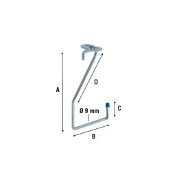 GANCIO ZINCATO 4100 A L DA SOFFITTO 150 MM