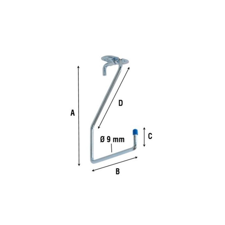 GANCIO ZINCATO 4100 A L DA SOFFITTO 150 MM