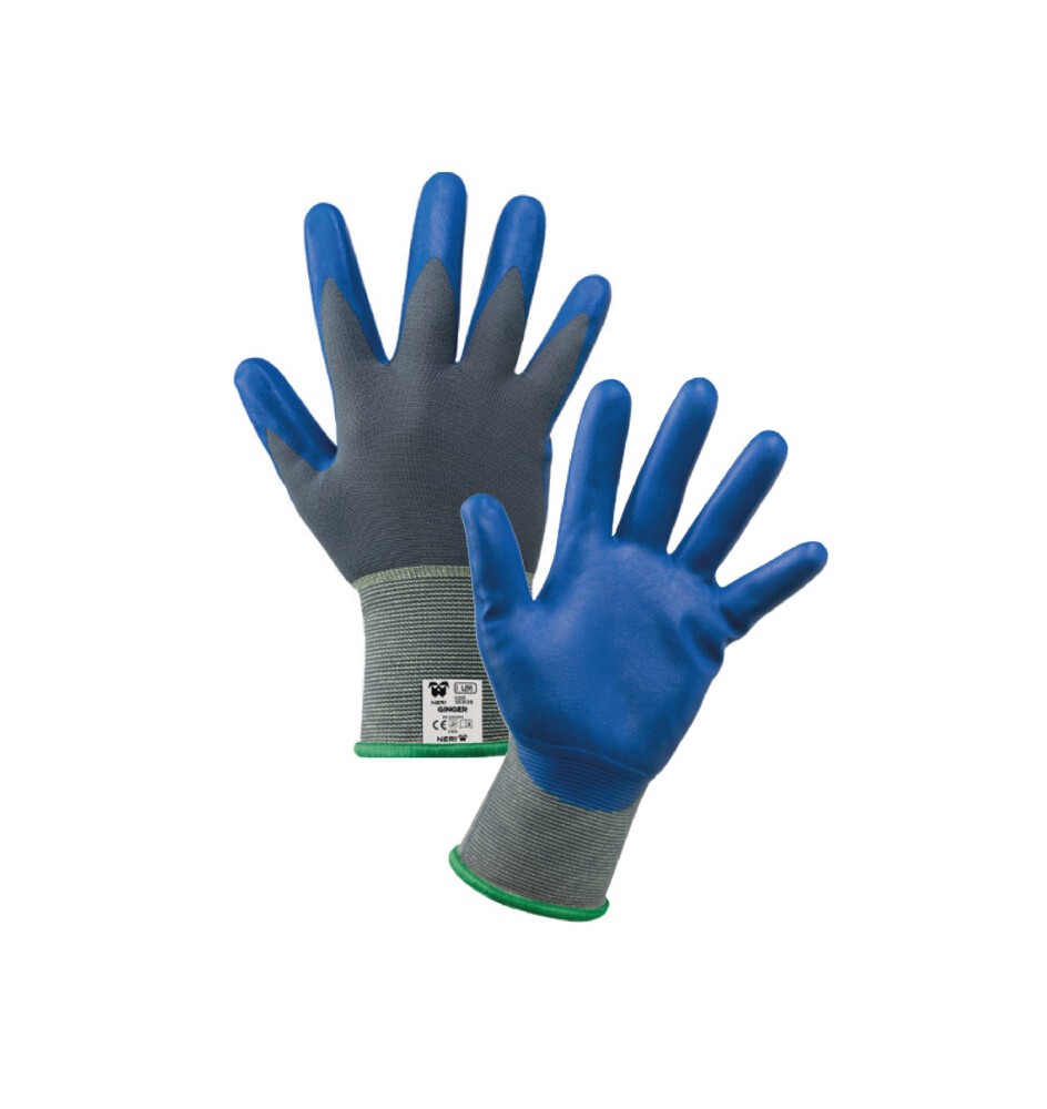 GUANTI NYLON/NITRILE GINGER P/ALIMENTI TG. 9