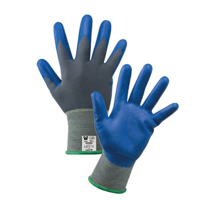 GUANTI NYLON/NITRILE GINGER P/ALIMENTI TG. 9
