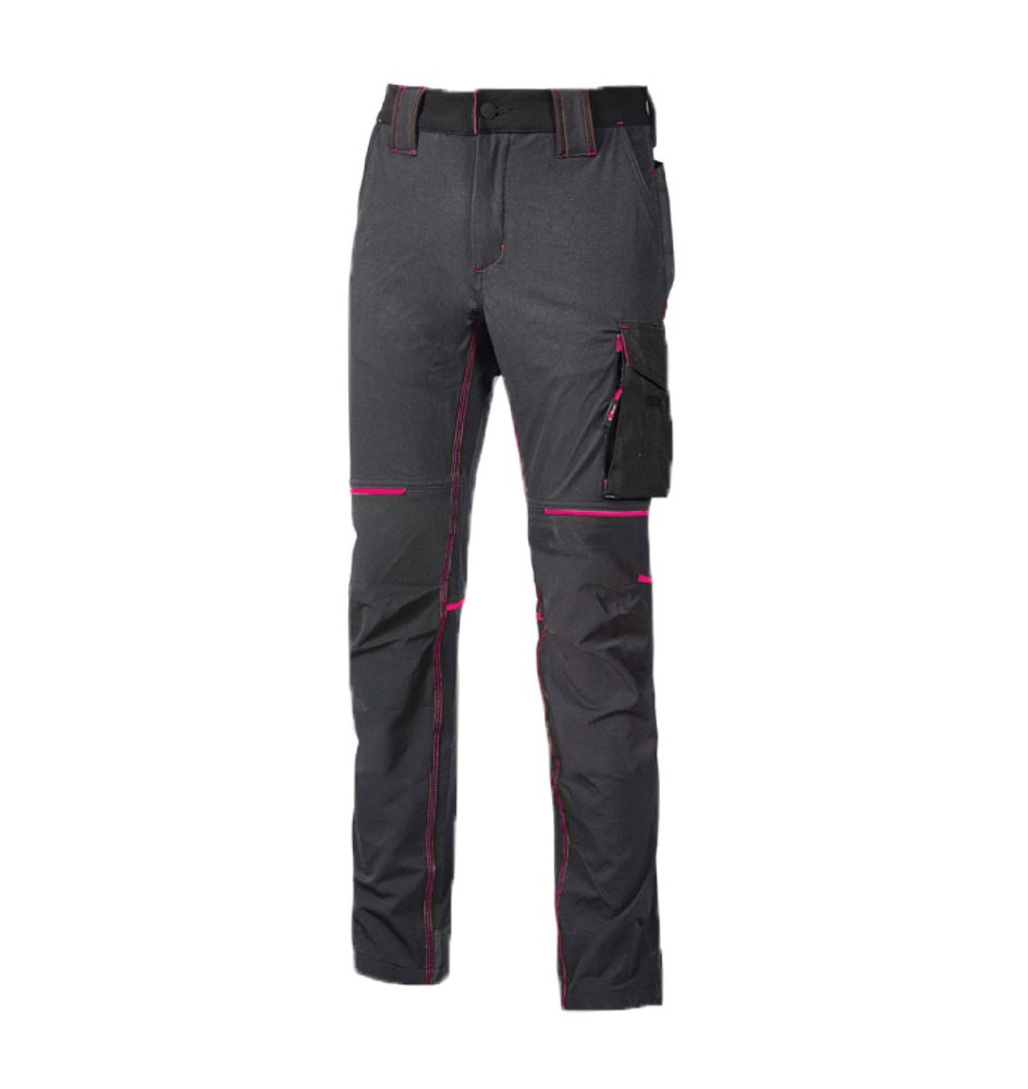 PANTALONE DA LAVORO 'WORLD LADY' M - colore grey fucsia
