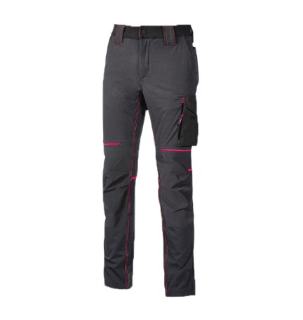 PANTALONE DA LAVORO 'WORLD LADY' M - colore grey fucsia