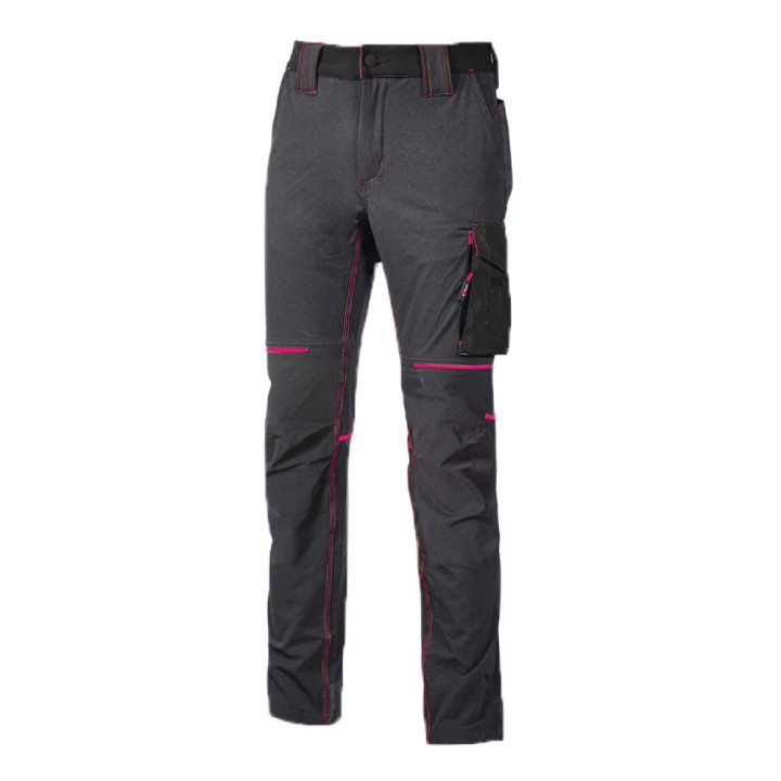 PANTALONE DA LAVORO 'WORLD LADY' L - colore grey fucsia