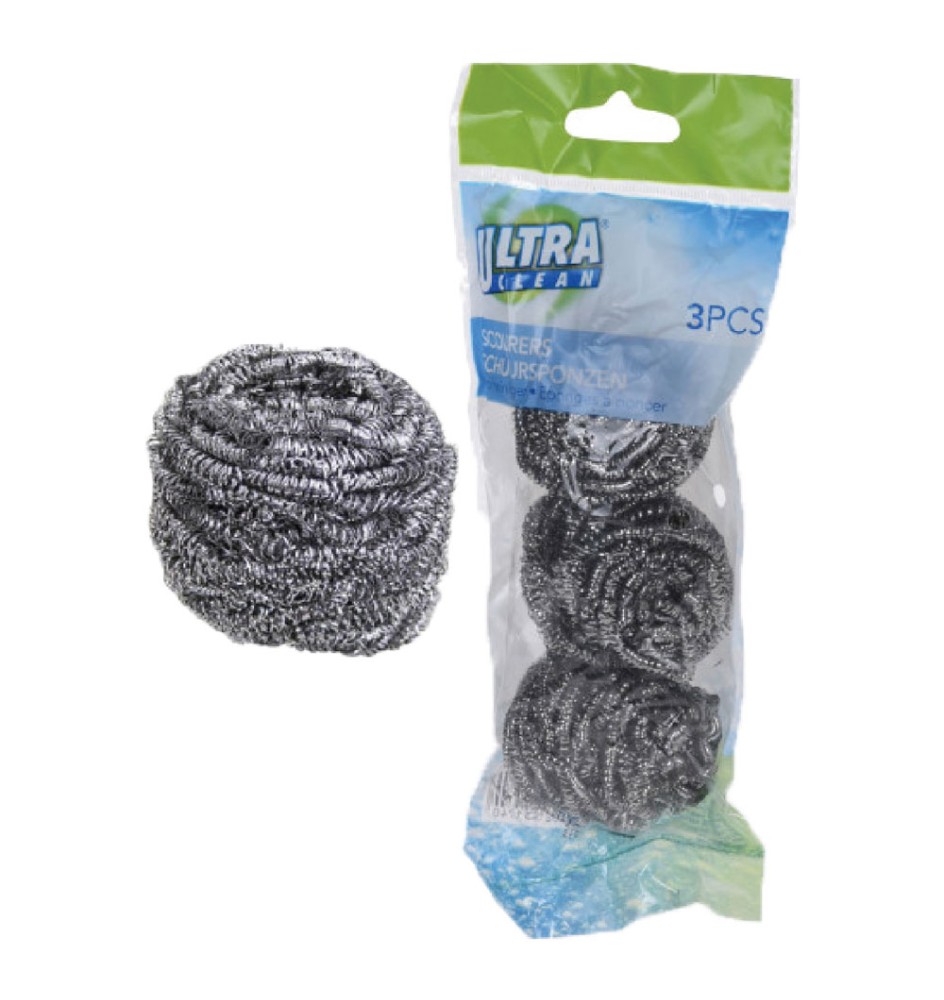 SPUGNA DA CUCINA IN ACCIAIO set 3 pezzi