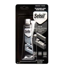 SILICONE ACETICO UNIVERSALE 'SAC 100' bianco ml 50 - (ral 9010) tubetto