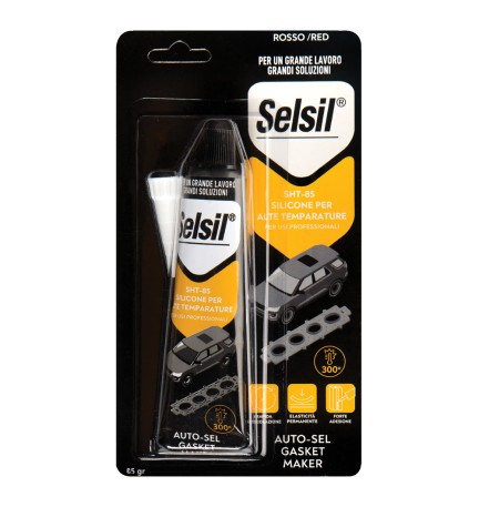 SILICONE ACETICO ALTA TEMPERATURA 'SNH' rosso gr 85 - (ral 3024) tubetto