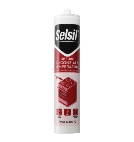 SILICONE ACETICO ALTA TEMPERATURA 'SNH' rosso ml 310 - (ral 3024)