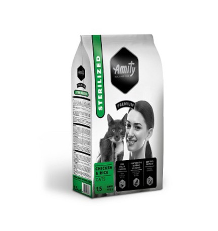 CIBO GATTO AMITY 1,5 KG STERILIZED CHICKEN RICE