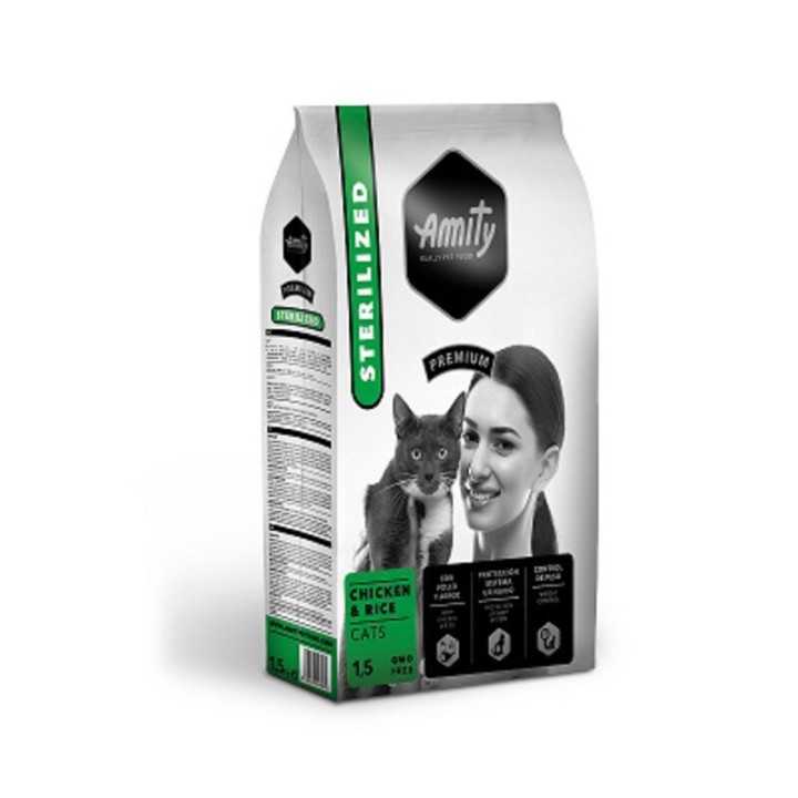 CIBO GATTO AMITY 1,5 KG STERILIZED CHICKEN RICE