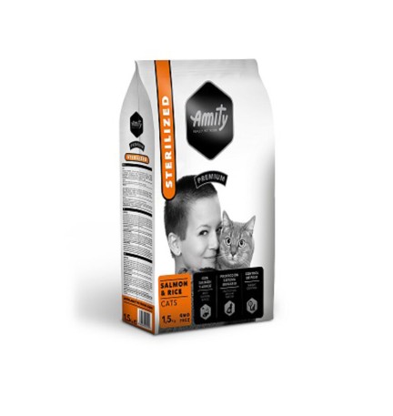 CIBO GATTO AMITY 1,5 KG STERILIZED SALMON RICE