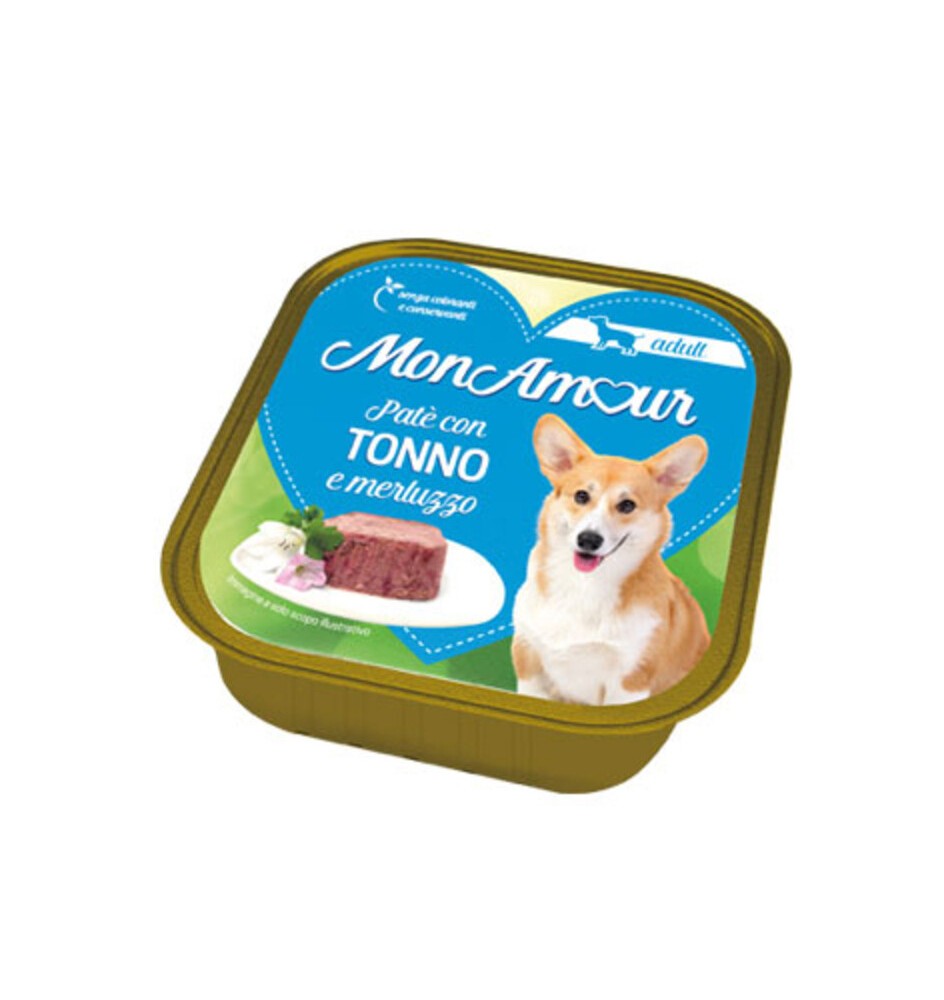 CIBO CANE MONAMOUR 300 G TONNO E MERLUZZO