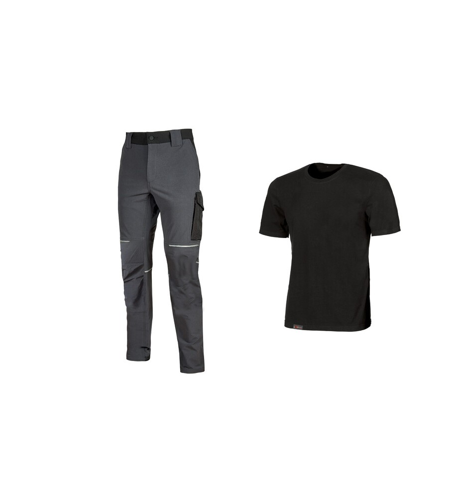 WORKWEAR KIT T-SHIRT+ PANTAL BLACK/GREY TG M