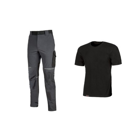 WORKWEAR KIT T-SHIRT+ PANTAL BLACK/GREY TG M