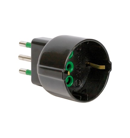 FME 82.121 ADATTATORE 10A 2P+T SCHUKO NERO