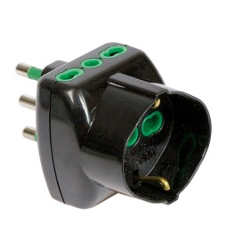 FME 82.241 ADATTATORE 16A 2P+T-2 BIPAS SCHUK NERO