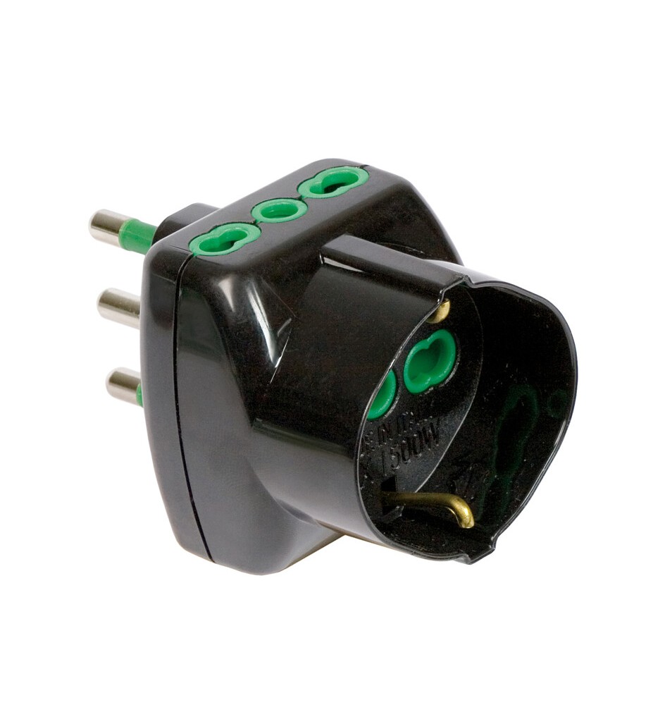 FME 82.241 ADATTATORE 16A 2P+T-2 BIPAS SCHUK NERO