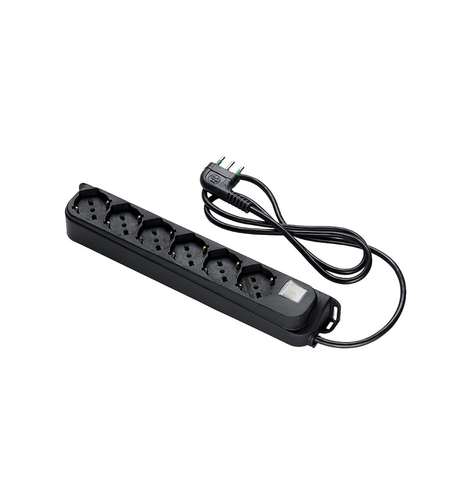 FME 47.431 MULTIPRESA 6P BIP/SC+INT NERO