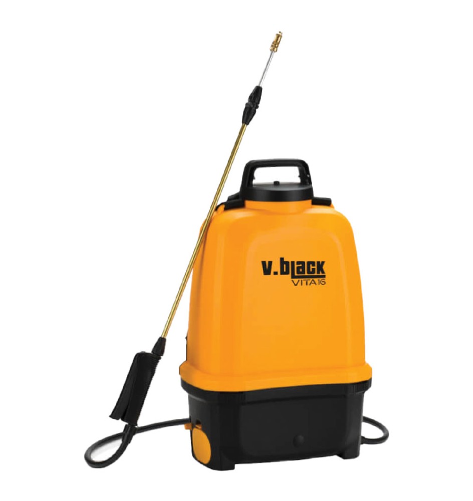 POMPA IRRORATRICE A BATTERIA 'V.BLACK VITA' Lt 16 - lancia telescopica alluminio/ottone